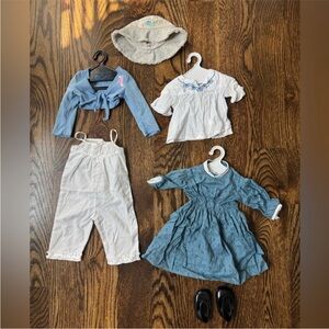 American Girl Blue and White Outfit Set